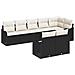 Set Divano da Giardino 8 pcs Nero e bianco Poly Rattan - Foto miniatura 1