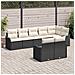 Set Divano da Giardino 8 pcs Nero e bianco Poly Rattan - Foto miniatura 3