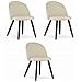 Sedia BELLO in velluto beige con gambe nere x3 - Foto miniatura 1