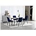 Sedia BERA - Velluto blu navy con gambe nere - Foto miniatura 7