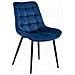 Sedia BERA - Velluto blu navy con gambe nere - Foto miniatura 1