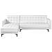 Divano Letto Angolare Modulare 4 Posti Aberdeen Pelle Sintetica Bianco Lato Destro - Foto miniatura 2