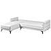Divano Letto Angolare Modulare 4 Posti Aberdeen Pelle Sintetica Bianco Lato Destro - Foto miniatura 4