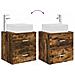 Mobile Lavabo da Parete Rovere Fumo 53 x 34,5 x 63 cm - Foto miniatura 2