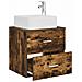 Mobile Lavabo da Parete Rovere Fumo 53 x 34,5 x 63 cm - Foto miniatura 3