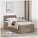 Letto Pouf con Materasso Cappucino 100x200 cm Similpelle - Foto miniatura 3