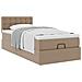 Letto Pouf con Materasso Cappucino 100x200 cm Similpelle - Foto miniatura 5