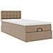 Letto Pouf con Materasso Cappucino 100x200 cm Similpelle - Foto miniatura 6