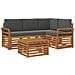 Set di divani da esterno con cuscino 5 pcs Naturale e Antracite - Foto miniatura 1