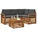 Set di divani da esterno con cuscino 5 pcs Naturale e Antracite - Foto miniatura 3