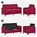 Set di Divani con Storage 2 pz Rosso Vino Poliestere - Foto miniatura 2