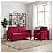 Set di Divani con Storage 2 pz Rosso Vino Poliestere - Foto miniatura 4