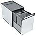 Raccogli Rifiuti in Acciaio Inox Estraibile 2 Contenitori 10+10 Litri - Foto miniatura 1