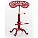 Sgabello Bar Butch in Ghisa Design Industrial I Sgabello Bancone in Metallo con Poggiapiedi E Seduta Regolabili I Sedia Sgabello Urban Rosso - Foto miniatura 2
