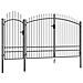 Cancello Da Giardino In Acciaio 2,45x4 M Nero - Foto miniatura 2