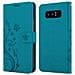 Custodia Compatibile Con Samsung Galaxy Note 8 In Blu Fiore - Coperchio Protettivo In Design Floreale Con Chiusura Magnetica, Funzione Stand E Slot Per Carte - Foto miniatura 11