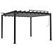 Gazebo con Tetto a Lamelle 3x3 m in Tessuto Antracite /Alluminio - Foto miniatura 2