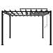 Gazebo con Tetto a Lamelle 3x3 m in Tessuto Antracite /Alluminio - Foto miniatura 3