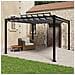 Gazebo con Tetto a Lamelle 3x3 m in Tessuto Antracite /Alluminio - Foto miniatura 1
