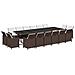 Set Da Pranzo Per Giardino 17 Pz Con Cuscini Polyrattan Marrone - Foto miniatura 5
