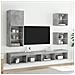 Mobile Tv Con Luci Led Grigio Cemento 40,5x30x102 Cm - Foto miniatura 3