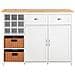 Isola Cucina Mobile Da Cucina Mobile Credenza Tavolo Da Bar Buffet Bianco Knl05-w - Foto miniatura 1