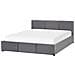 Letto Contenitore Velluto Bousse 160 X 200 Cm Grigio Scuro - Foto miniatura 11