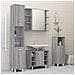 Set Mobili da Bagno 4 pz Grigio Sonoma in Legno Multistrato - Foto miniatura 2