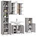 Set Mobili da Bagno 4 pz Grigio Sonoma in Legno Multistrato - Foto miniatura 4