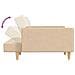 Divano Letto A 2 Posti Con 2 Cuscini Crema In Tessuto - Foto miniatura 7