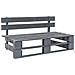 Divano Centrale Da Giardino Pallet Legno Pino Impregnato Grigio - Foto miniatura 8