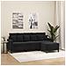 Divano a 3 Posti con Poggiapiedi Nero 180 cm in Velluto - Foto miniatura 2