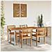 Tavolo da pranzo outdoor  Grigio 160x80x75 cm Acciaio e Legno Solid Acacia - Foto miniatura 4