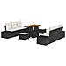 Set Divano da Giardino 9 Pezzi con Cuscini Rattan Nero Acacia, Divano da Giardino 2 Posti con Cuscini Rattan Nero, Set da Pranzo da Giardino 3 Pezzi con Cuscini Rattan Nero Acacia - Foto miniatura 1
