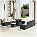 Set Divano da Giardino 9 Pezzi con Cuscini Rattan Nero Acacia, Divano da Giardino 2 Posti con Cuscini Rattan Nero, Set da Pranzo da Giardino 3 Pezzi con Cuscini Rattan Nero Acacia - Foto miniatura 2