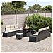 Set Divano da Giardino 9 Pezzi con Cuscini Rattan Nero Acacia, Divano da Giardino 2 Posti con Cuscini Rattan Nero, Set da Pranzo da Giardino 3 Pezzi con Cuscini Rattan Nero Acacia - Foto miniatura 3