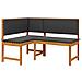 Panchina d'angolo da giardino  con cuscini 140x100x91 cm in legno massello di acacia - Foto miniatura 1