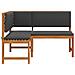 Panchina d'angolo da giardino  con cuscini 140x100x91 cm in legno massello di acacia - Foto miniatura 5