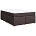 Giroletto a Molle con Materasso Marrone Scuro 140x200cm Tessuto - Foto miniatura 1