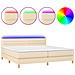 Letto a Molle Materasso e LED bianco 200x200cm in Tessuto - Foto miniatura 1