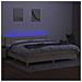 Letto a Molle Materasso e LED bianco 200x200cm in Tessuto - Foto miniatura 3