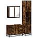 Set Mobili da Bagno 3 pz Rovere Fumo in Legno Multistrato - Foto miniatura 1