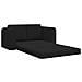 Divano letto a terra 2 in 1 nero 148x71x83 cm in tessuto - Foto miniatura 5