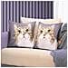 Set Di 2 Copricuscini 40x40 Cm Design Baffi Di Gatto - Foto miniatura 2