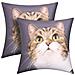 Set Di 2 Copricuscini 40x40 Cm Design Baffi Di Gatto - Foto miniatura 3