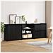 Credenza 3 pcs Rovere nero 70 x 41 x 75 cm Legno multistrato - Foto miniatura 3