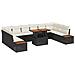 Set Divano da Giardino 11 pcs Nero Poly Rattan - Foto miniatura 1
