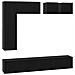 Set mobile TV 8 pcs Rovere nero Legno multistrato - Foto miniatura 1