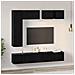 Set mobile TV 8 pcs Rovere nero Legno multistrato - Foto miniatura 4