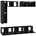Set mobile TV 8 pcs Rovere nero Legno multistrato - Foto miniatura 8